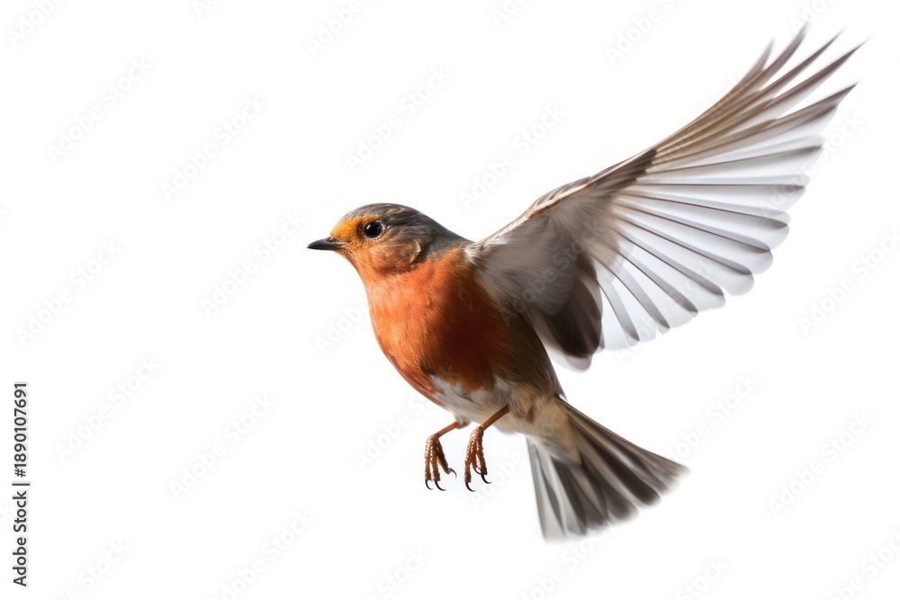 Fototapeta premium Robbons animal flying robin.