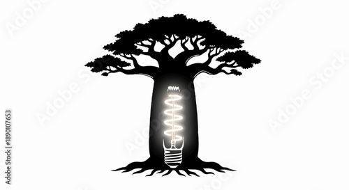 Illuminated idea grows from ancient wisdom of a baobab tree