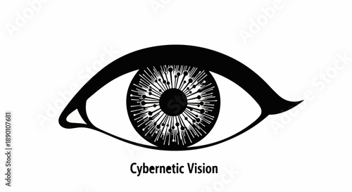 Futuristic cybernetic eye with intricate circuits, symbolizing advanced technology and digital vision.