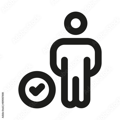 Qualified professional line icon. Professional Line Vector Icon with modern certification concept, minimal clean outline design and scalable achievement symbol