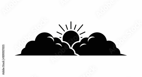 Sunrise behind dark clouds, symbolizing hope and new beginnings.