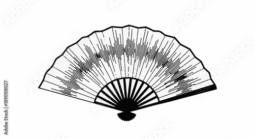Elegant folding fan with delicate patterned design, a symbol of tradition and style.