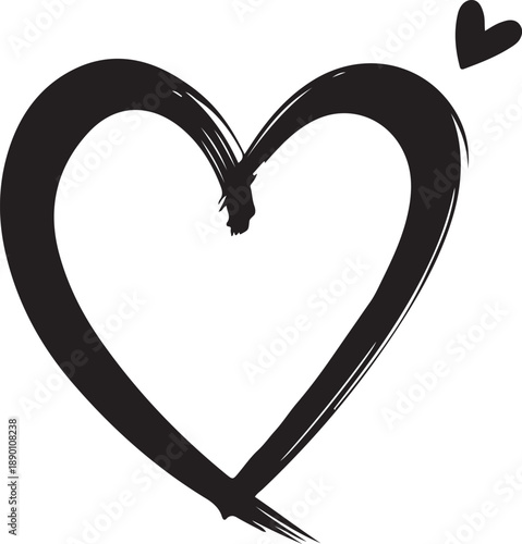 Thin line heart / romantic love line art icon for dating apps and websites