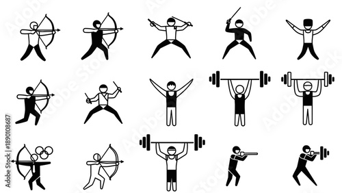 Silhouettes of People Exercising and Playing Sports.