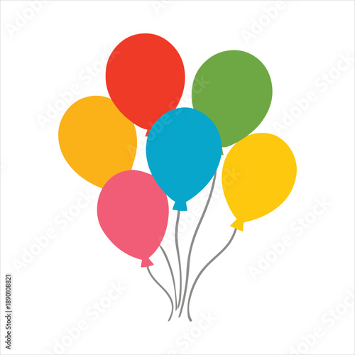 Colorful Balloons Bunch Illustration, Fair Clipart, Circus Clip art, Carnival Celebration Art, Carnival Digital File