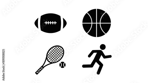 Sports Icons Featuring Various Athletic Activities.