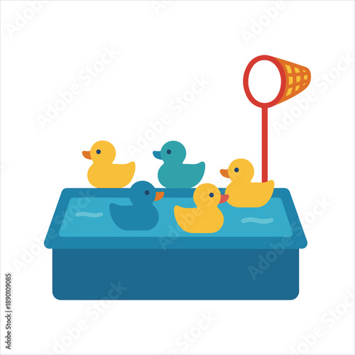 Duck Pond Game Booth Illustration, Fair Clipart, Circus Clip art, Carnival Celebration Art, Carnival Digital File