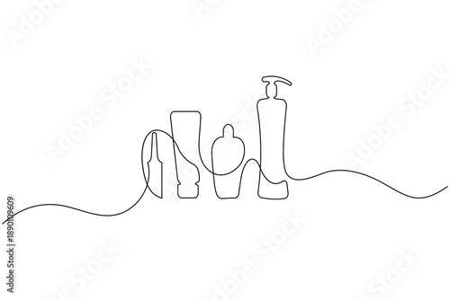 Minimalist ceramic pitcher outline vector in continuous line style
