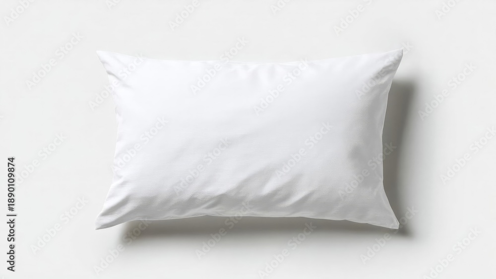 Obraz premium a white pillow on a white background Concept Minimalist Decor, Monochrome Design, White on White, Soft Textures, Clean Studio Setup