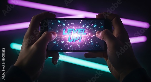 Person Playing Mobile Game with 
