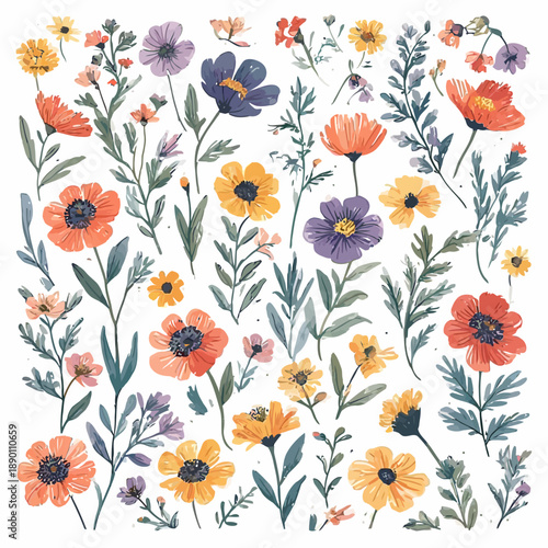 Wallpaper Mural Flowers Pattern Very Cool Design Torontodigital.ca