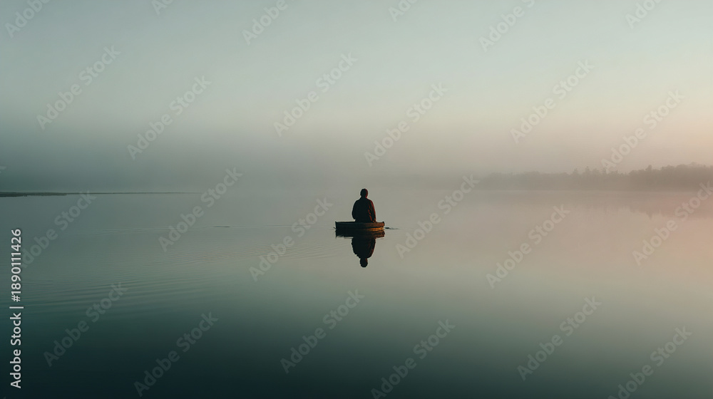 Fototapeta premium Calm Human Floating in Still Water