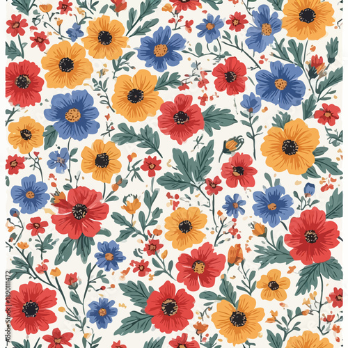 Wallpaper Mural Flowers Pattern Very Cool Design Torontodigital.ca