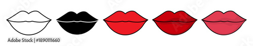 lips icon simple vector outline logo.