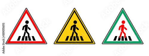 Pedestrian crossing sign cautionary vector image.