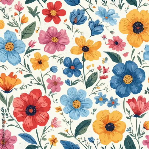 Wallpaper Mural Flowers Pattern Very Cool Design Torontodigital.ca