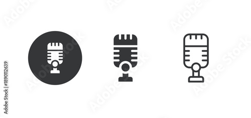 Microphone icon. Multi series icon. Perfect pixel isolated on white background. Vector illustration