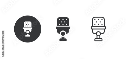Microphone icon. Multi series icon. Perfect pixel isolated on white background. Vector illustration