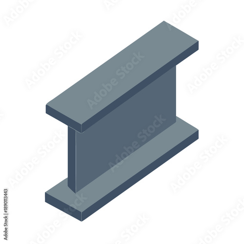 Isolated grey metal I-beam against black backdrop suitable for construction or structural engineering