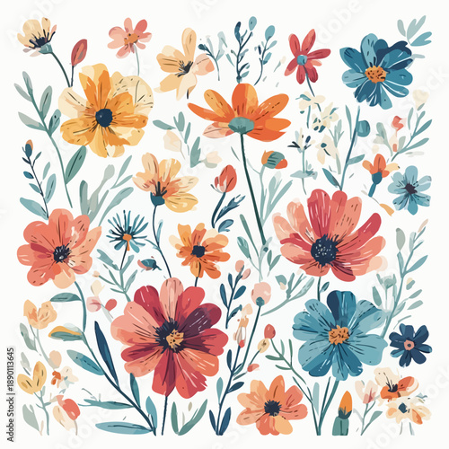 Wallpaper Mural Flowers Pattern Very Cool Design Torontodigital.ca