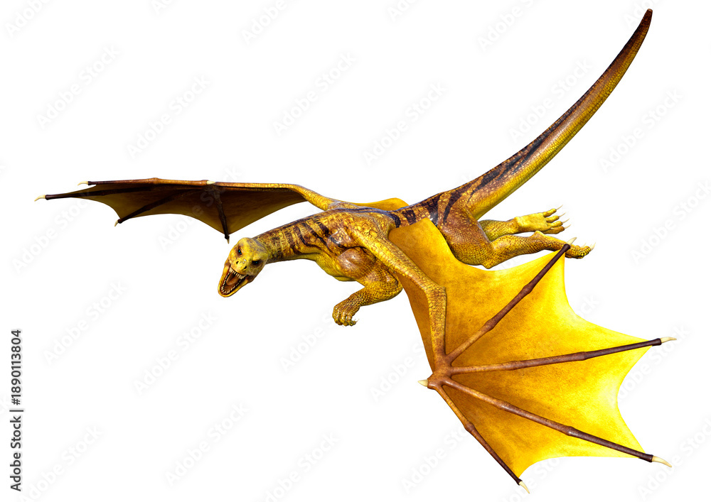 Naklejka premium 3D Rendering Fairy Tale Dragon on White