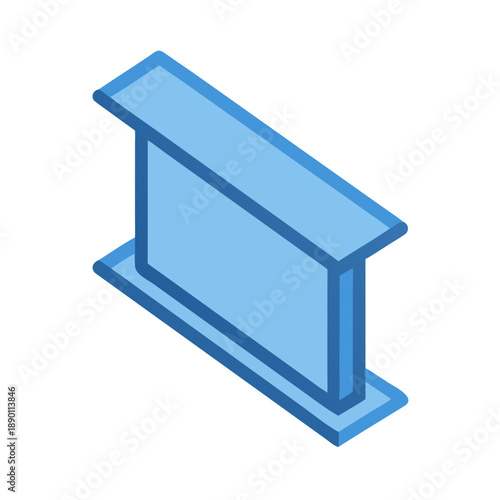 Isometric Steel Beam Illustration Isolated on Black Background for Construction Projects