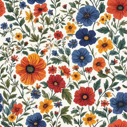 Wallpaper Mural Flowers Pattern Very Cool Design Torontodigital.ca