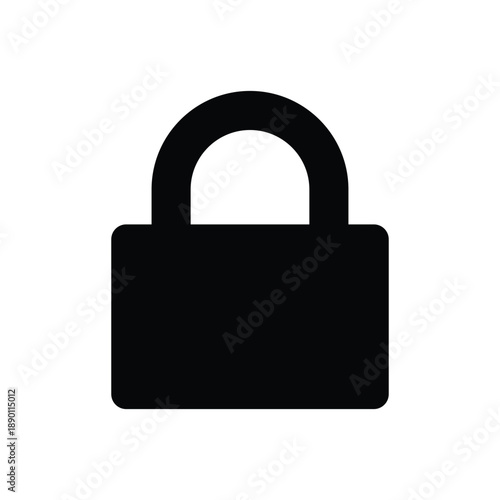 Security Lock Icon Symbol — Privacy Protection, Data Safety and Secure Access Vector Illustration