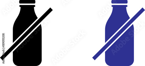 Prohibition signs on plastic bottles for eco-friendly and recycling concepts