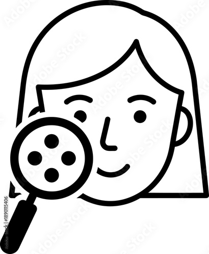 Skin Analysis and Dermatology Examination Icon Vector