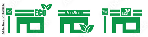 Eco sore icon. Organic shop icon vector illustration