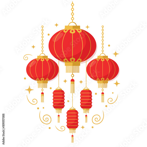 Chinese New Year lanterns A festive Lunar New Year, Imlek, Gong Xi Fa Cai celebration