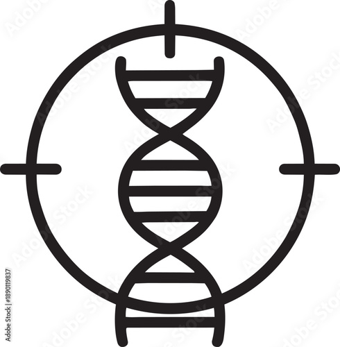 Targeted gene therapy and precision medicine line icon for healthcare vector illustration