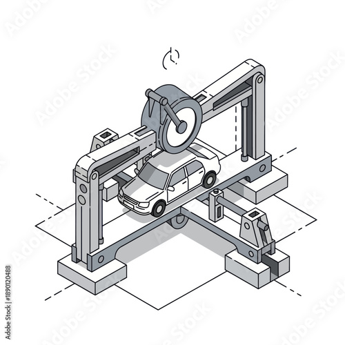 Three Dimensional Scanner Machine Scanning Car.