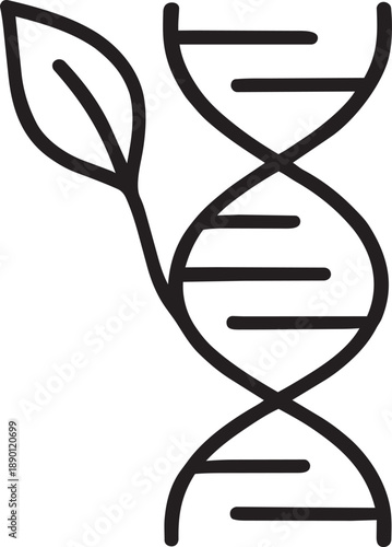 Agricultural genetics and GMO plant line icon for biotechnology science vector illustration