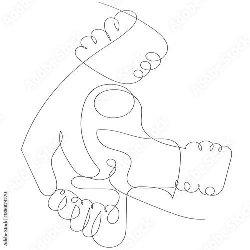 continuous line drawing foot massage illustration vector back and with