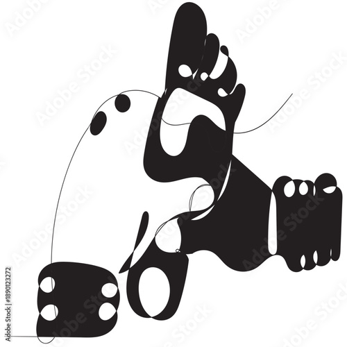 continuous line drawing foot massage illustration vector back and with