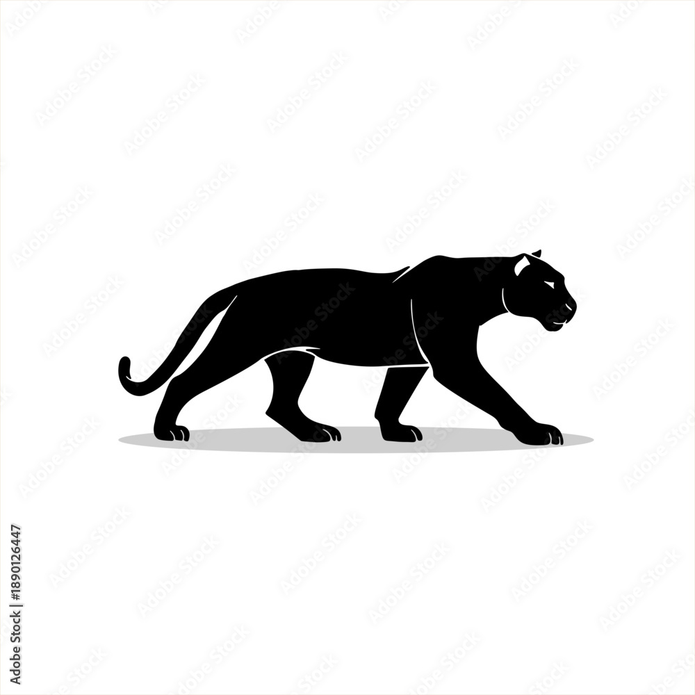 Naklejka premium Black Puma Silhouette Illustration