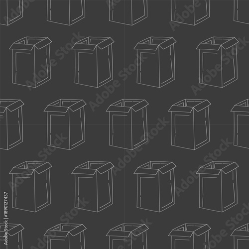 seamless pattern of cardboard in doodle style