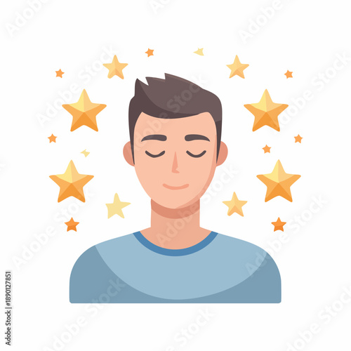 Simple sleep awareness icon illustration