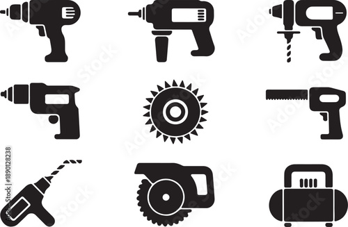 Collection of various power tools and equipment