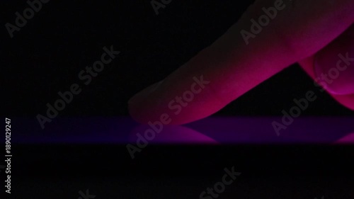 fingerprint identification for human idendity on glass surface tablet logging in
