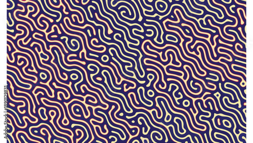 Vibrant psychedelic wave formations swirl in a maze like pattern with neon colors and abstract shapes