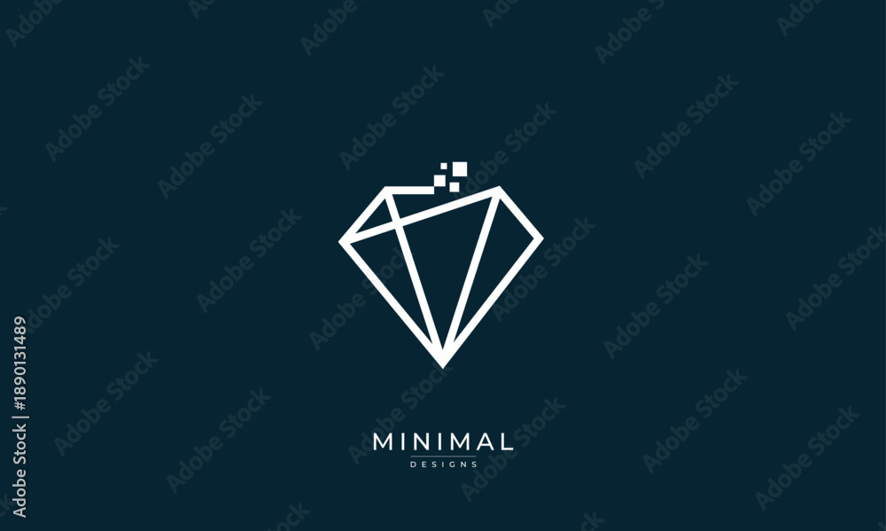 Fototapeta premium Digital Diamond Logo – Technology Data Pixel Innovation Icon