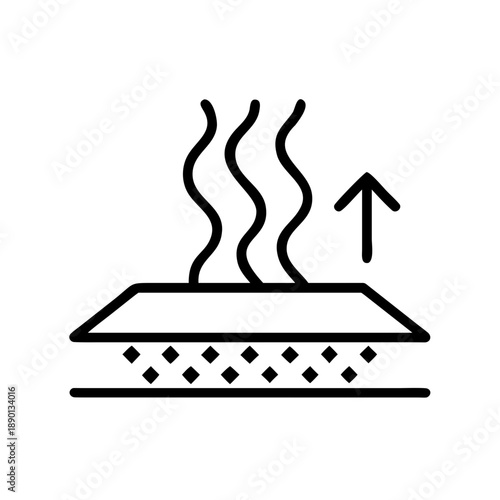 Thermal insulation, minimalistic style, black and white, graphic design, copy space