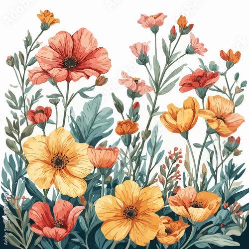 Wallpaper Mural Flowers Pattern Design Very Cool Torontodigital.ca