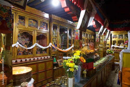Chapel in the Jokhang a Tibetan Buddhist Temple, a complex at Barkhor Square in Lhasa City, Tibet, China