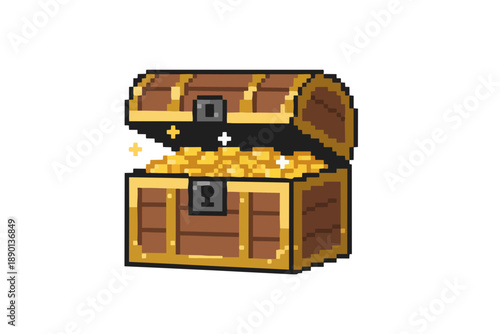 Treasure chest pixel art. 宝箱のピクセルアート。