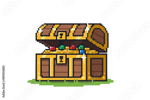 Treasure chest pixel art. 宝箱のピクセルアート。