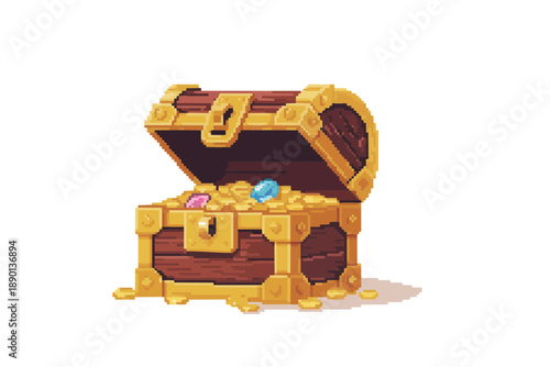 Treasure chest pixel art. 宝箱のピクセルアート。